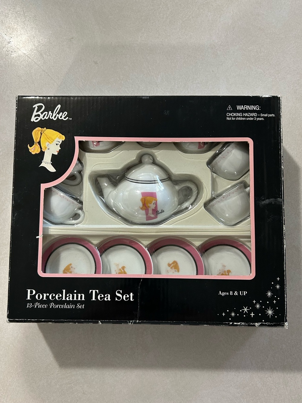 Vintage Barbie 13 piece Porcelain Tea Set 2001 Mattel